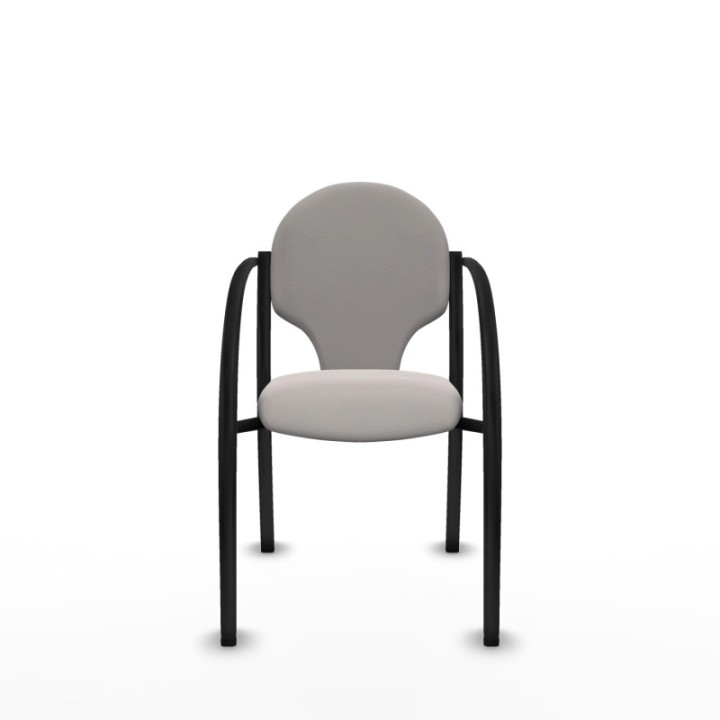 Pack 2 sillas Hellín chasis 4 patas negro similpiel blanco