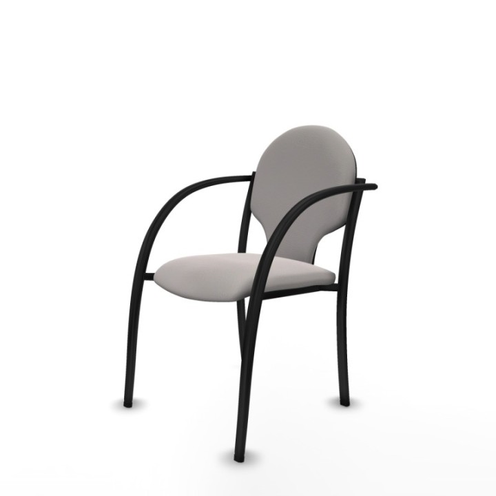 Pack 2 sillas Hellín chasis 4 patas negro similpiel blanco