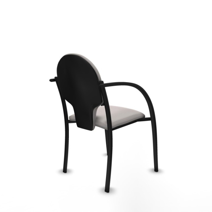 Pack 2 sillas Hellín chasis 4 patas negro similpiel blanco