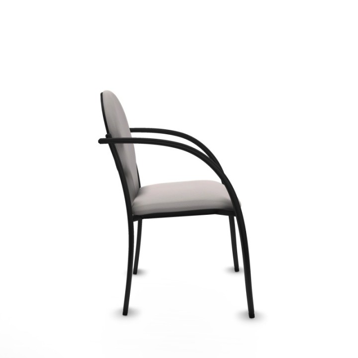 Pack 2 sillas Hellín chasis 4 patas negro similpiel blanco