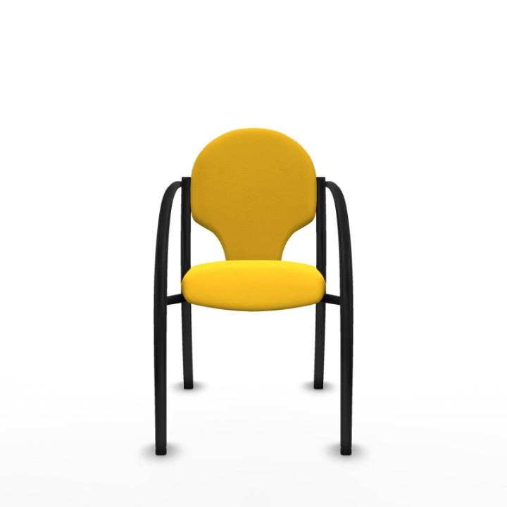 Pack 2 sillas Hellín chasis 4 patas negro similpiel amarillo