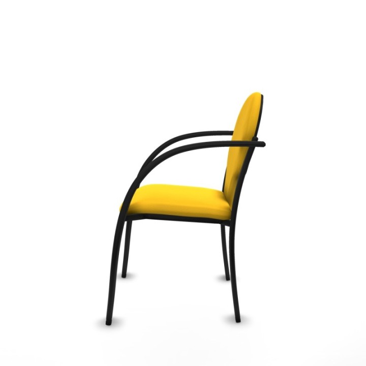 Pack 2 sillas Hellín chasis 4 patas negro similpiel amarillo
