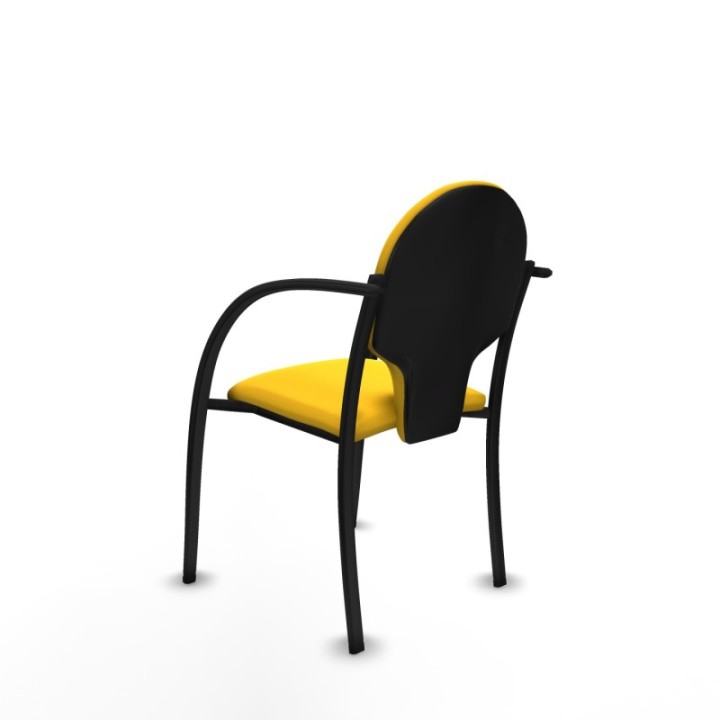 Pack 2 sillas Hellín chasis 4 patas negro similpiel amarillo