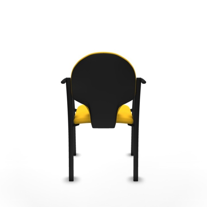 Pack 2 sillas Hellín chasis 4 patas negro similpiel amarillo