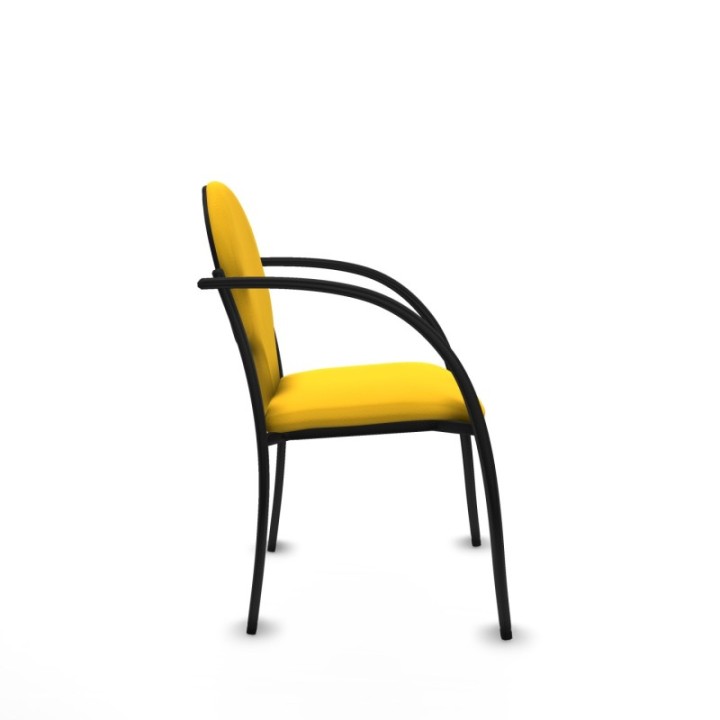 Pack 2 sillas Hellín chasis 4 patas negro similpiel amarillo