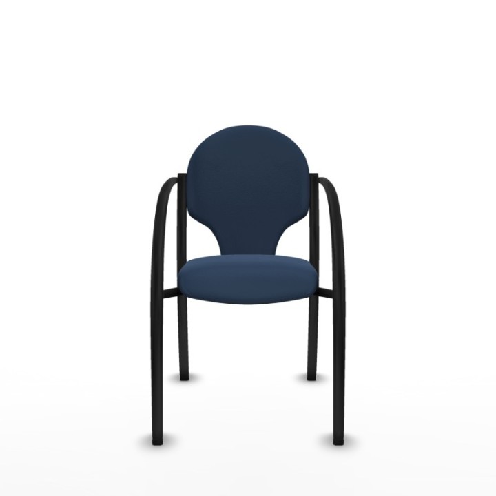 Pack 2 sillas Hellín chasis 4 patas negro similpiel azul marino