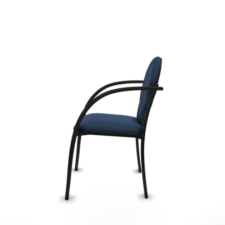 Pack 2 sillas Hellín chasis 4 patas negro similpiel azul marino
