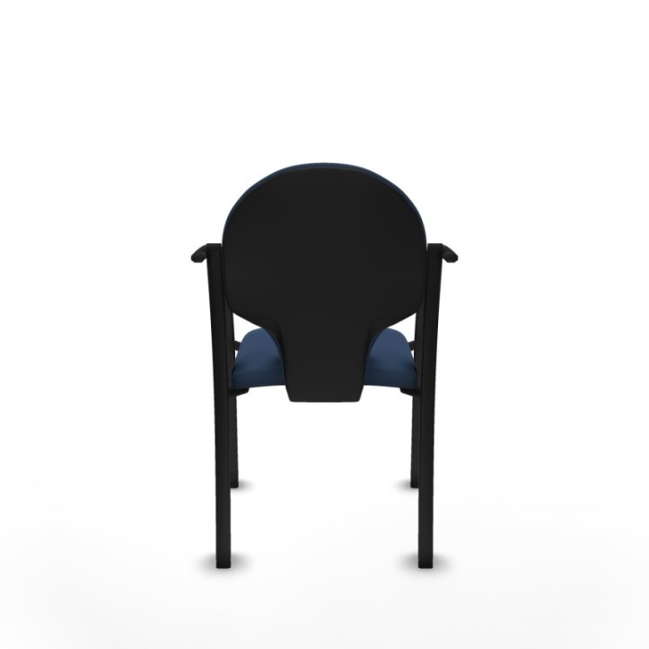 Pack 2 sillas Hellín chasis 4 patas negro similpiel azul marino