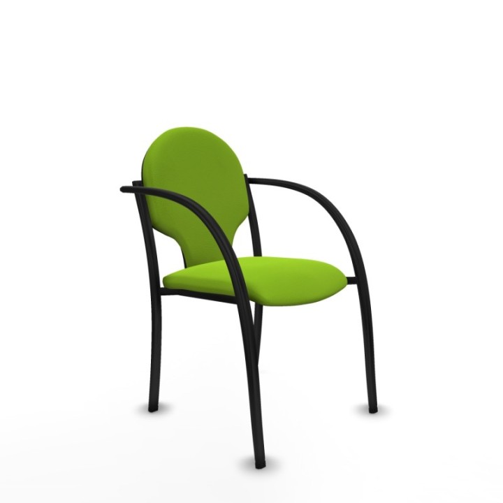 Pack 2 sillas Hellín chasis 4 patas negro similpiel pistacho