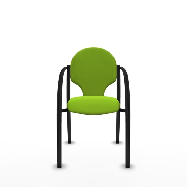 Pack 2 sillas Hellín chasis 4 patas negro similpiel pistacho