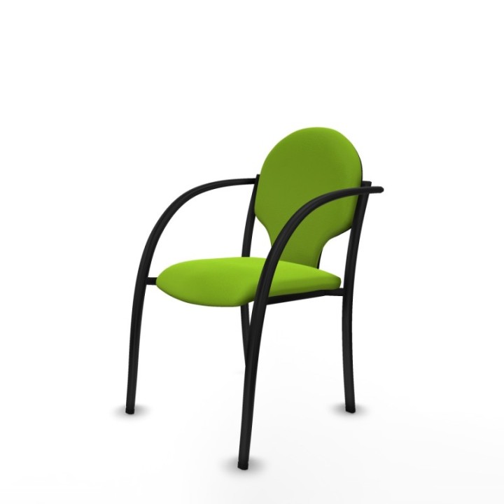 Pack 2 sillas Hellín chasis 4 patas negro similpiel pistacho