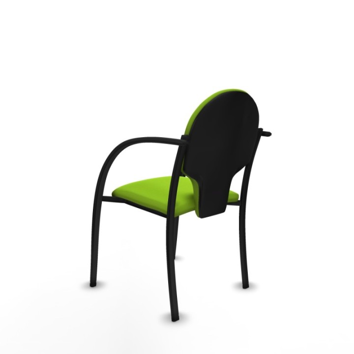 Pack 2 sillas Hellín chasis 4 patas negro similpiel pistacho