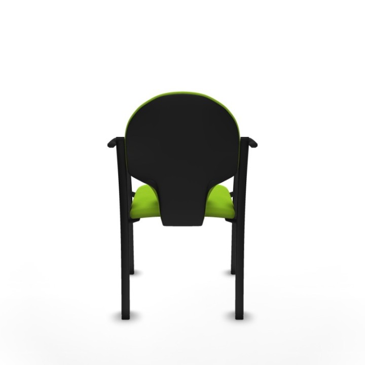 Pack 2 sillas Hellín chasis 4 patas negro similpiel pistacho