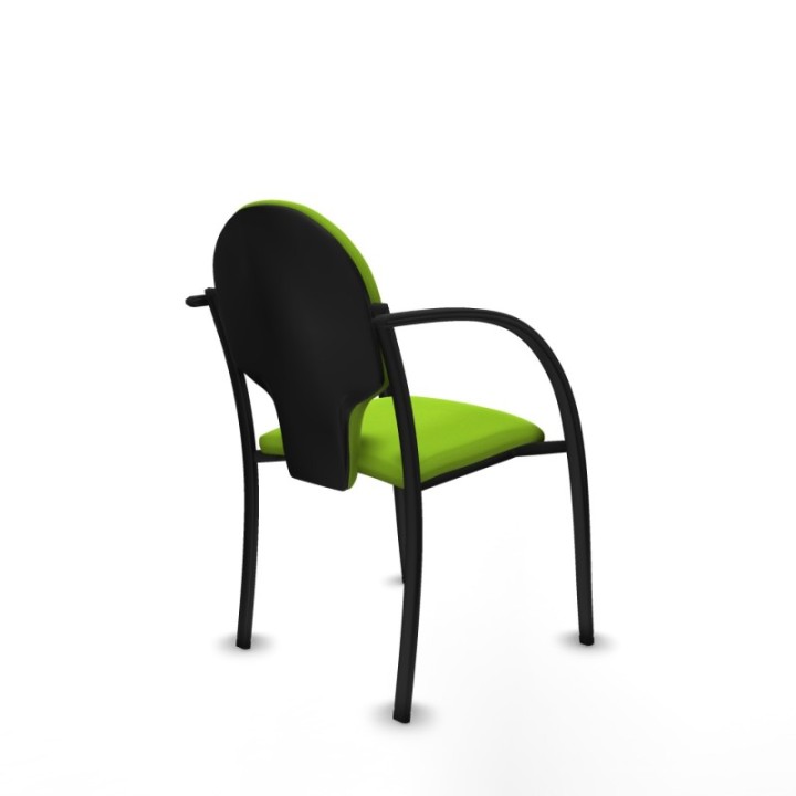 Pack 2 sillas Hellín chasis 4 patas negro similpiel pistacho