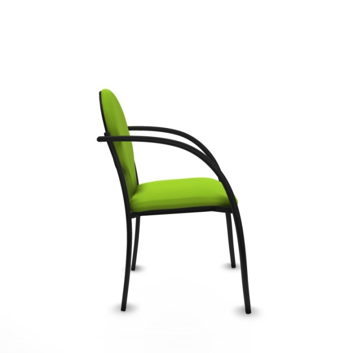 Pack 2 sillas Hellín chasis 4 patas negro similpiel pistacho