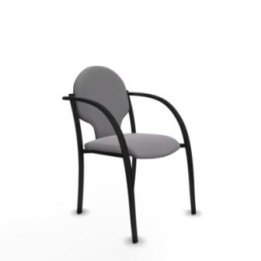 Pack 2 sillas Hellín chasis 4 patas negro similpiel gris