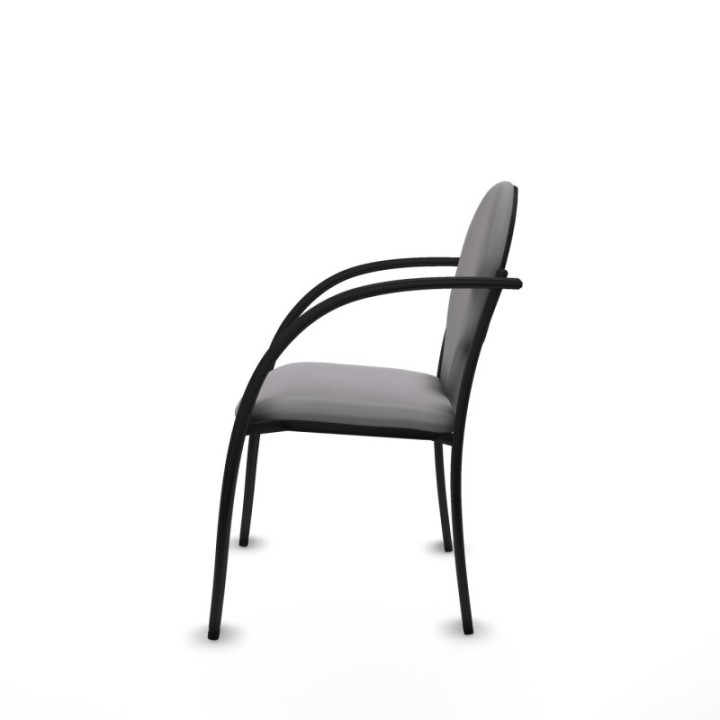 Pack 2 sillas Hellín chasis 4 patas negro similpiel gris