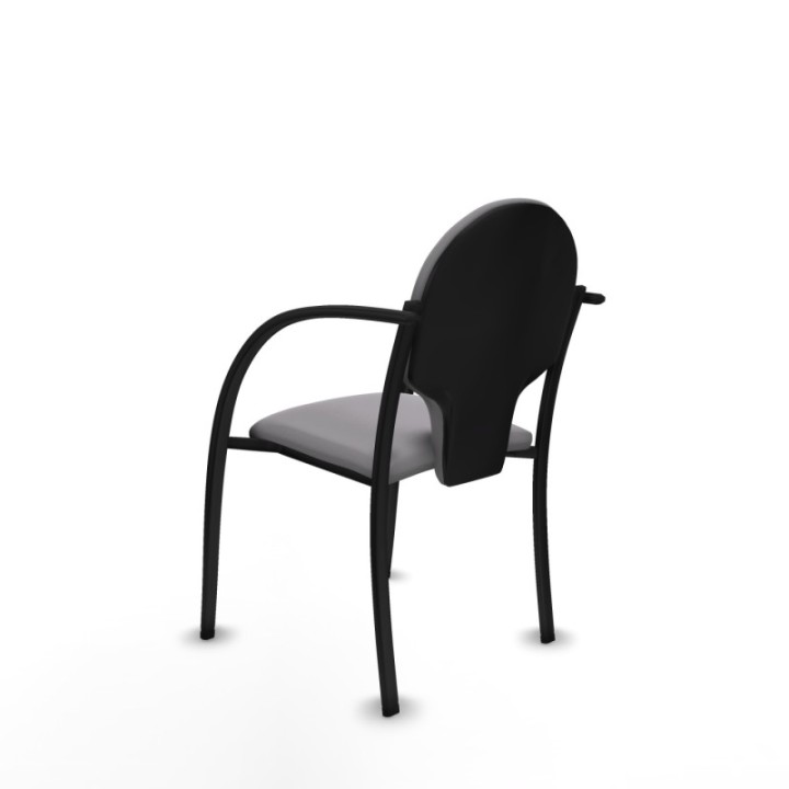 Pack 2 sillas Hellín chasis 4 patas negro similpiel gris