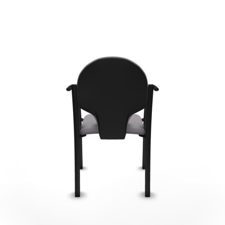 Pack 2 sillas Hellín chasis 4 patas negro similpiel gris