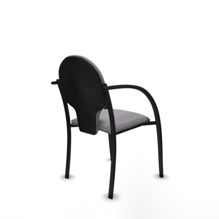 Pack 2 sillas Hellín chasis 4 patas negro similpiel gris