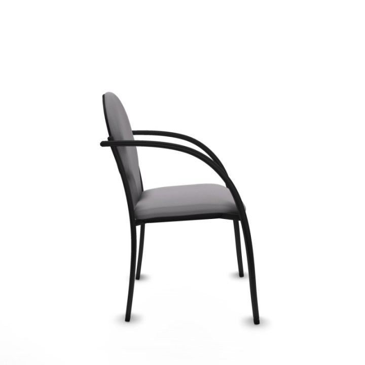 Pack 2 sillas Hellín chasis 4 patas negro similpiel gris