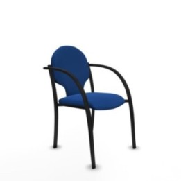 Pack 2 sillas Hellín chasis 4 patas negro similpiel azul