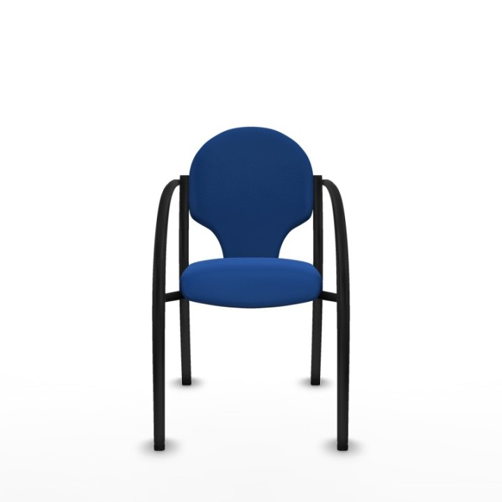 Pack 2 sillas Hellín chasis 4 patas negro similpiel azul