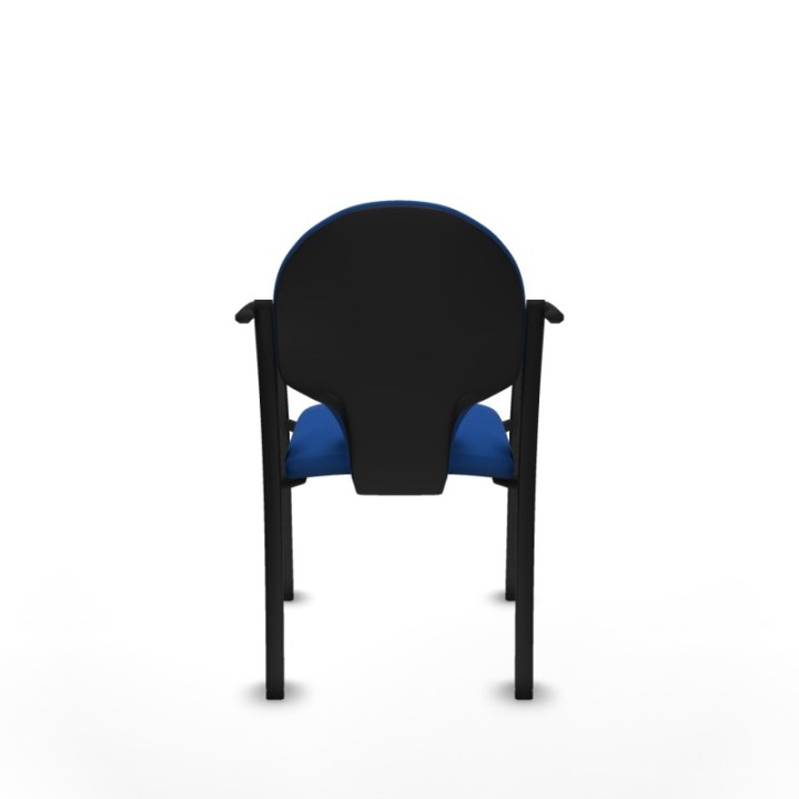 Pack 2 sillas Hellín chasis 4 patas negro similpiel azul