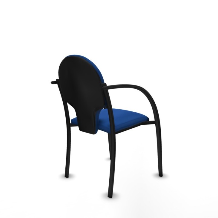 Pack 2 sillas Hellín chasis 4 patas negro similpiel azul