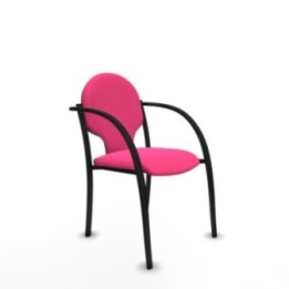 Pack 2 sillas Hellín chasis 4 patas negro similpiel rosa