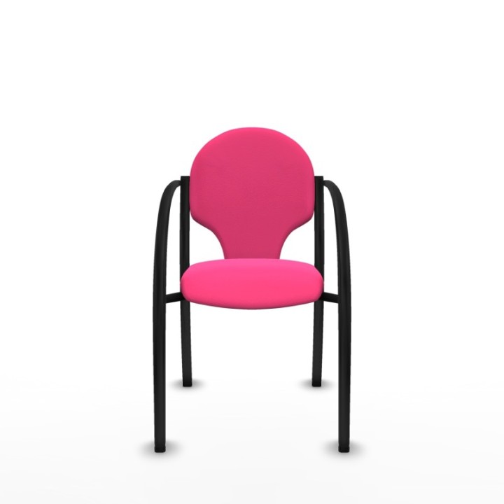 Pack 2 sillas Hellín chasis 4 patas negro similpiel rosa