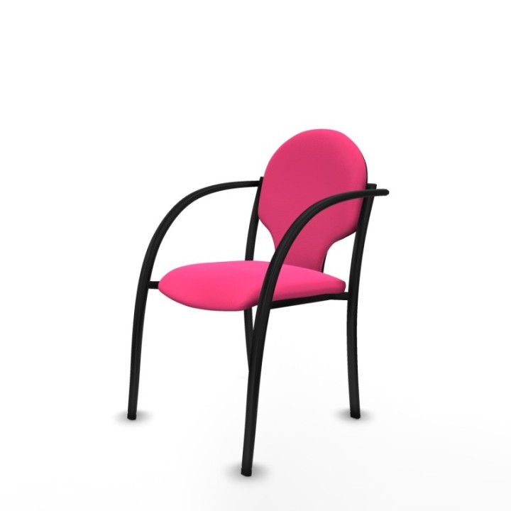 Pack 2 sillas Hellín chasis 4 patas negro similpiel rosa