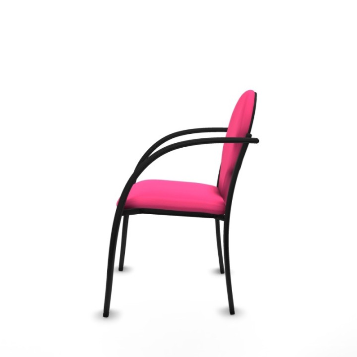 Pack 2 sillas Hellín chasis 4 patas negro similpiel rosa