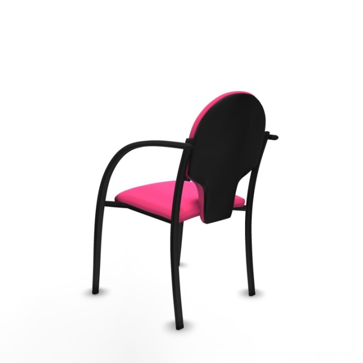 Pack 2 sillas Hellín chasis 4 patas negro similpiel rosa