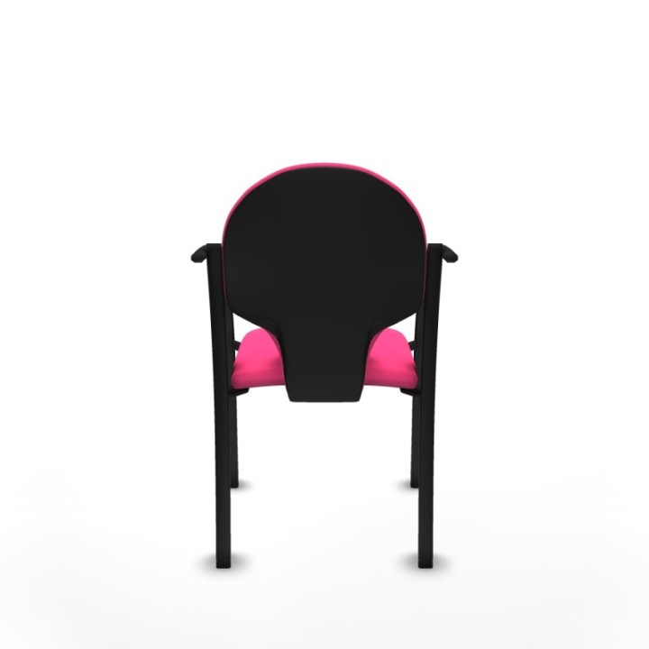 Pack 2 sillas Hellín chasis 4 patas negro similpiel rosa