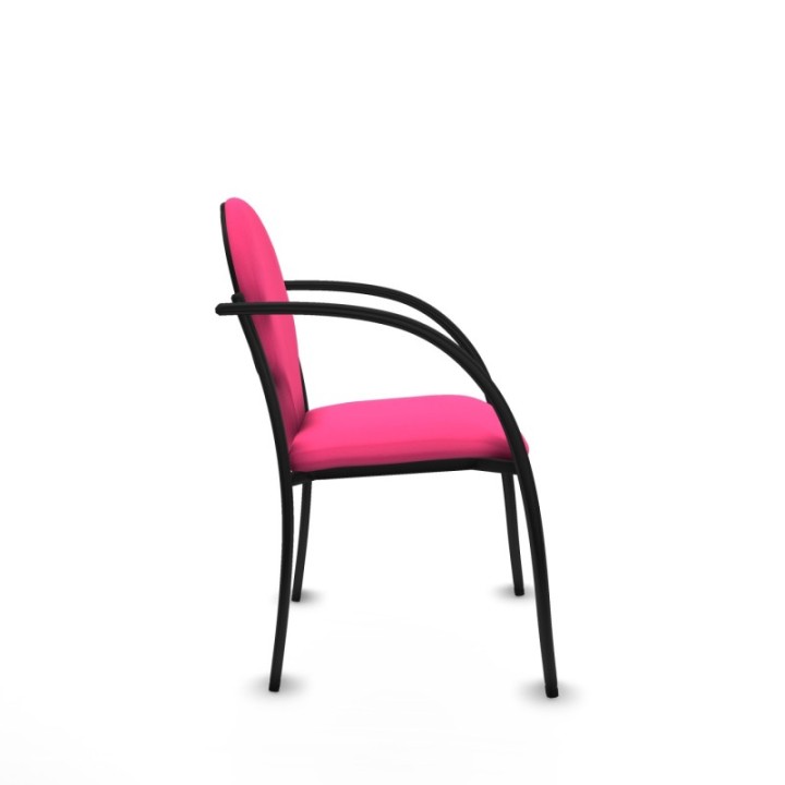 Pack 2 sillas Hellín chasis 4 patas negro similpiel rosa