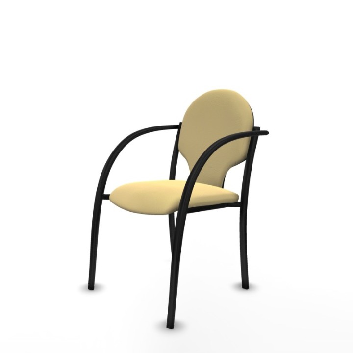 Pack 2 sillas Hellín chasis 4 patas negro similpiel crema