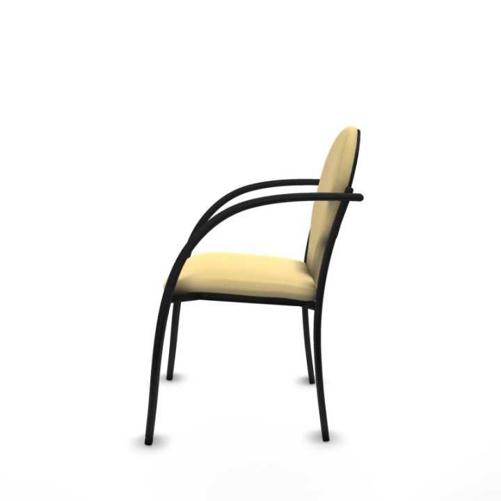 Pack 2 sillas Hellín chasis 4 patas negro similpiel crema