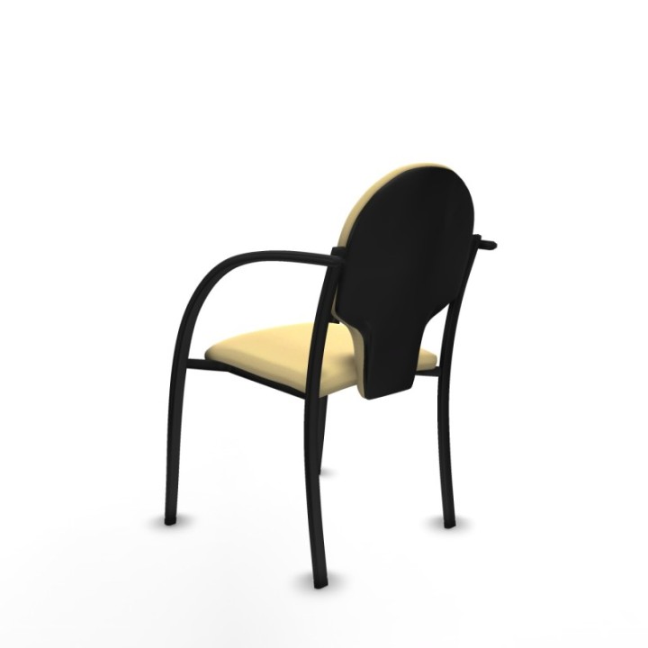 Pack 2 sillas Hellín chasis 4 patas negro similpiel crema