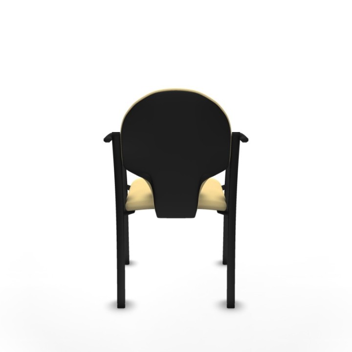 Pack 2 sillas Hellín chasis 4 patas negro similpiel crema