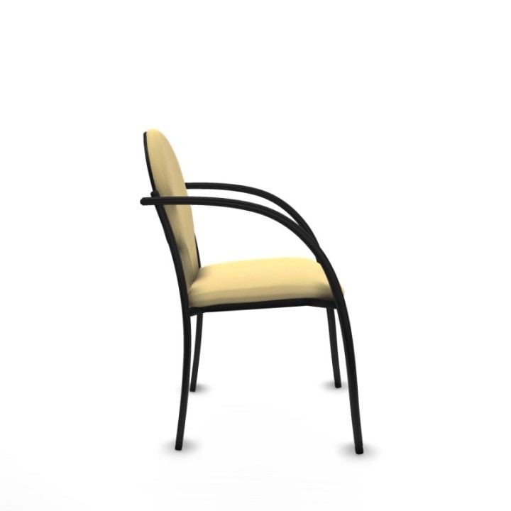 Pack 2 sillas Hellín chasis 4 patas negro similpiel crema