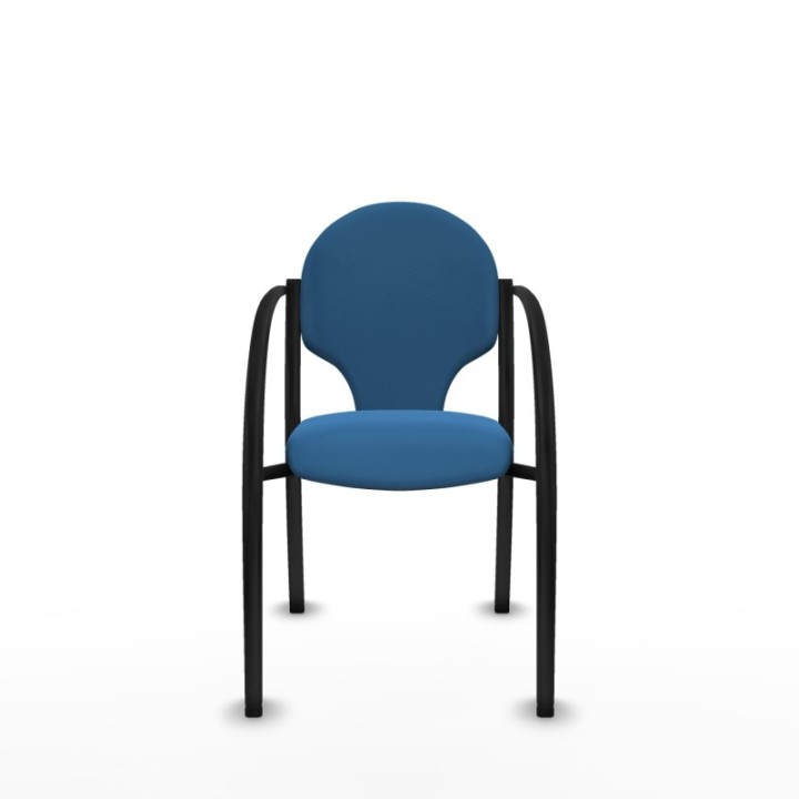 Pack 2 sillas Hellín chasis 4 patas negro similpiel azul claro