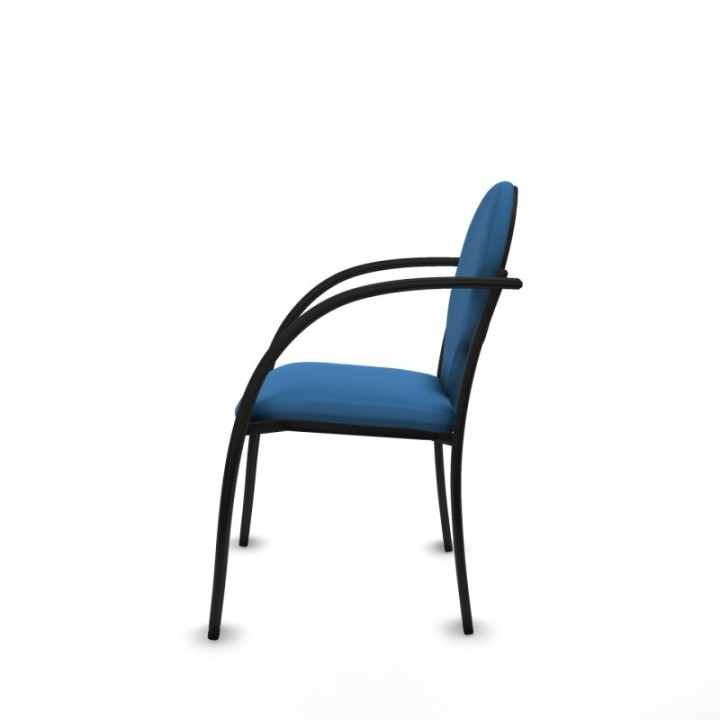 Pack 2 sillas Hellín chasis 4 patas negro similpiel azul claro