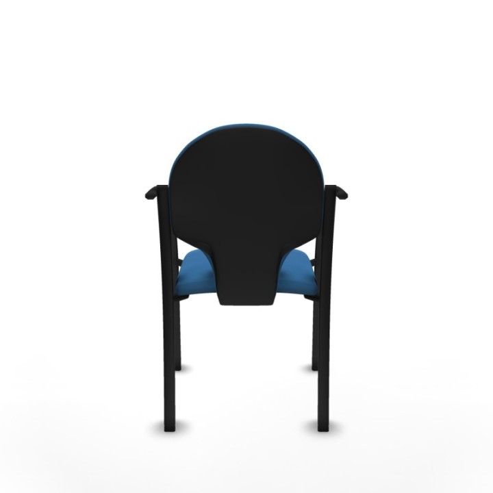 Pack 2 sillas Hellín chasis 4 patas negro similpiel azul claro