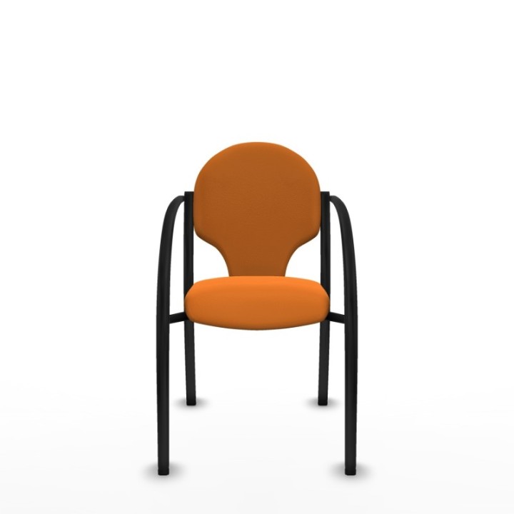 Pack 2 sillas Hellín chasis 4 patas negro similpiel naranja