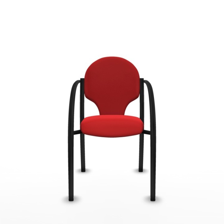 Pack 2 sillas Hellín chasis 4 patas negro similpiel rojo