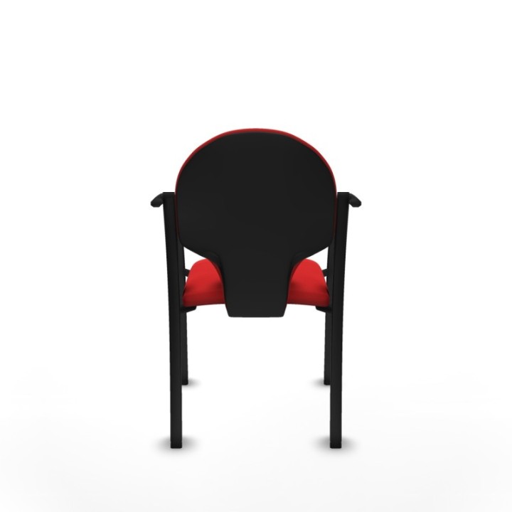 Pack 2 sillas Hellín chasis 4 patas negro similpiel rojo