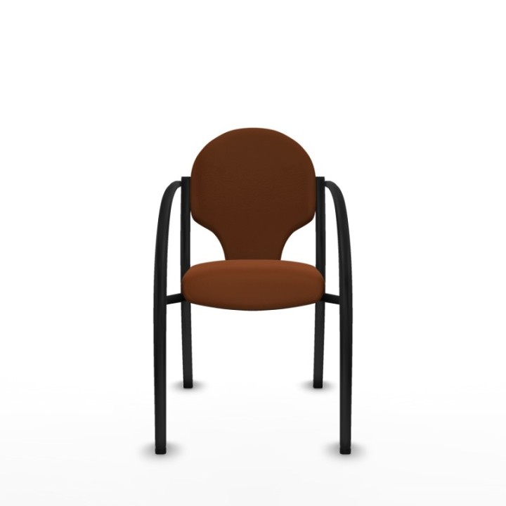 Pack 2 sillas Hellín chasis 4 patas negro similpiel marrón