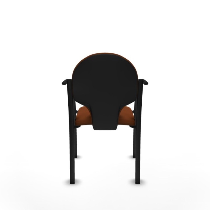 Pack 2 sillas Hellín chasis 4 patas negro similpiel marrón