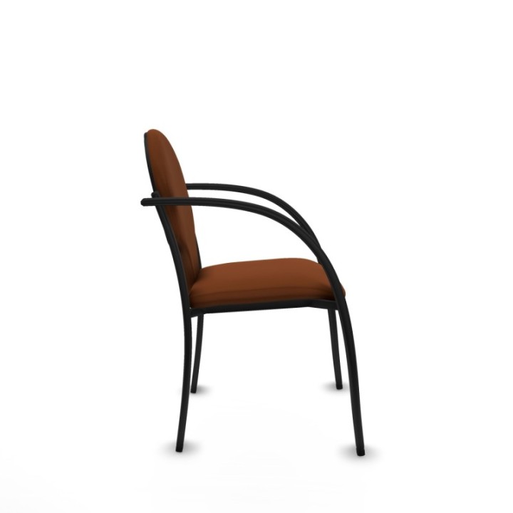 Pack 2 sillas Hellín chasis 4 patas negro similpiel marrón